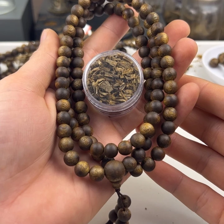 飞***哥沉香手串圆珠多圈8mm