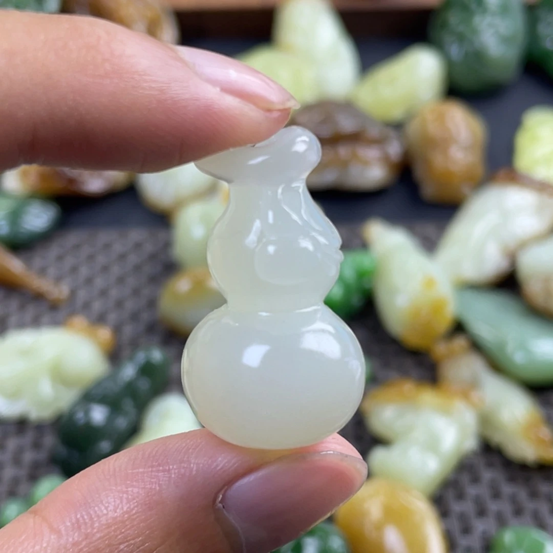 颈饰未镶嵌和田玉白玉葫芦
