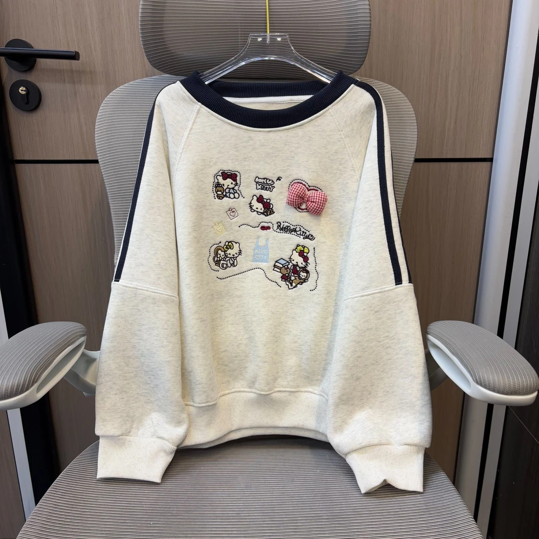 冬款韩范凯蒂猫刺绣加绒女童圆领卫衣 F279 279 R