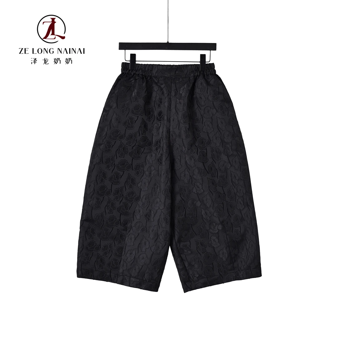 2527中式阔腿裤小众民族风新款花苞休闲裤子