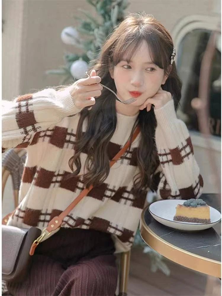 拍一发二发三发四发五毛衣套装女宽松针织网红韩版加厚