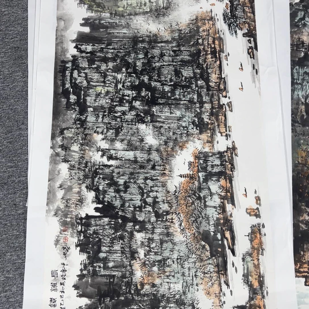 闫***妞国画绘画作品多次参加全国