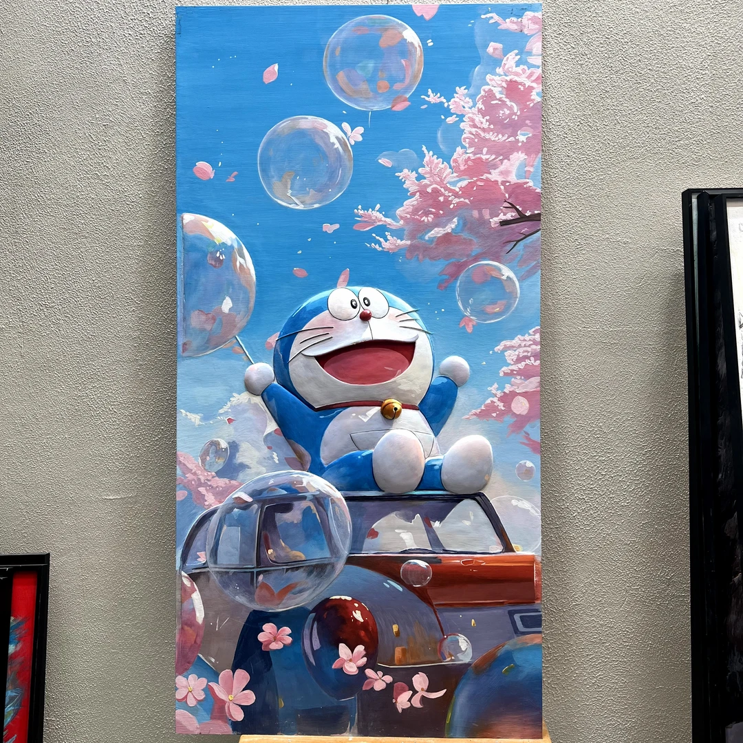 立体浮雕装饰哆唻A梦挂画