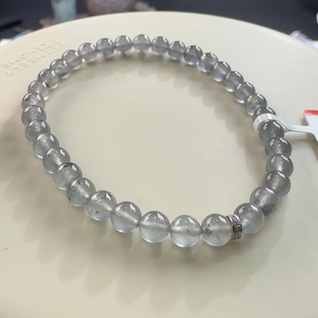 翡翠手链未镶嵌虎****提黑钢单圈