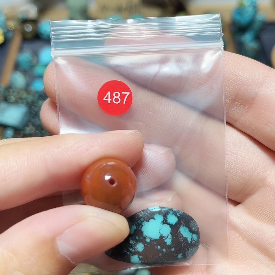 随***性玛瑙/玉髓未镶嵌圆珠桶珠老型手串！！