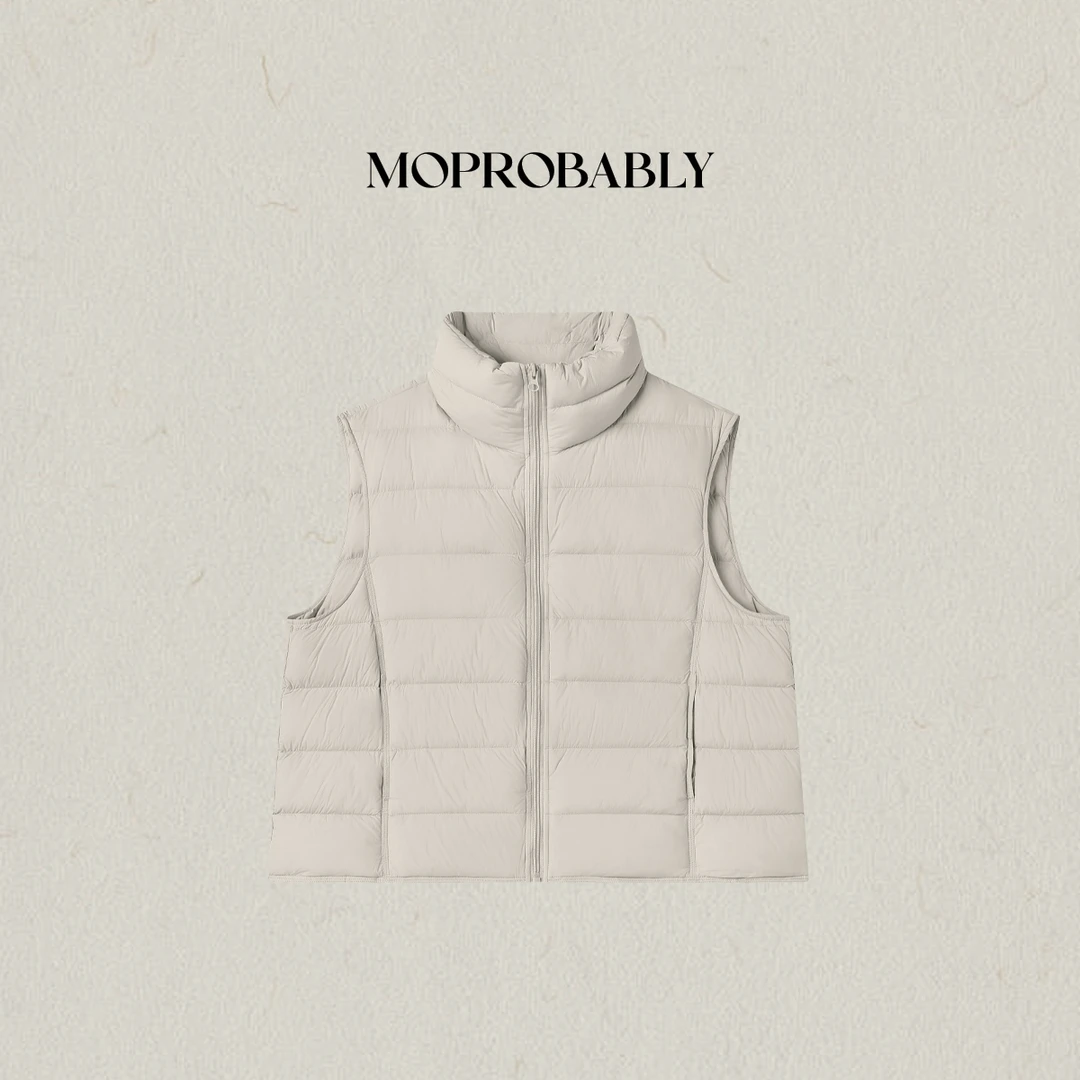 Moprobably李予诺「抱宝」"90白鸭绒"立领排骨羽绒马甲外套L5467005