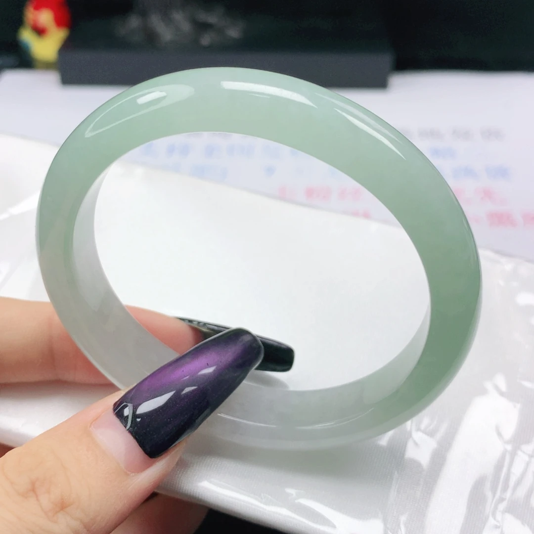 未镶嵌手镯翡翠翡翠57.0冰晴绿半山水贵妃