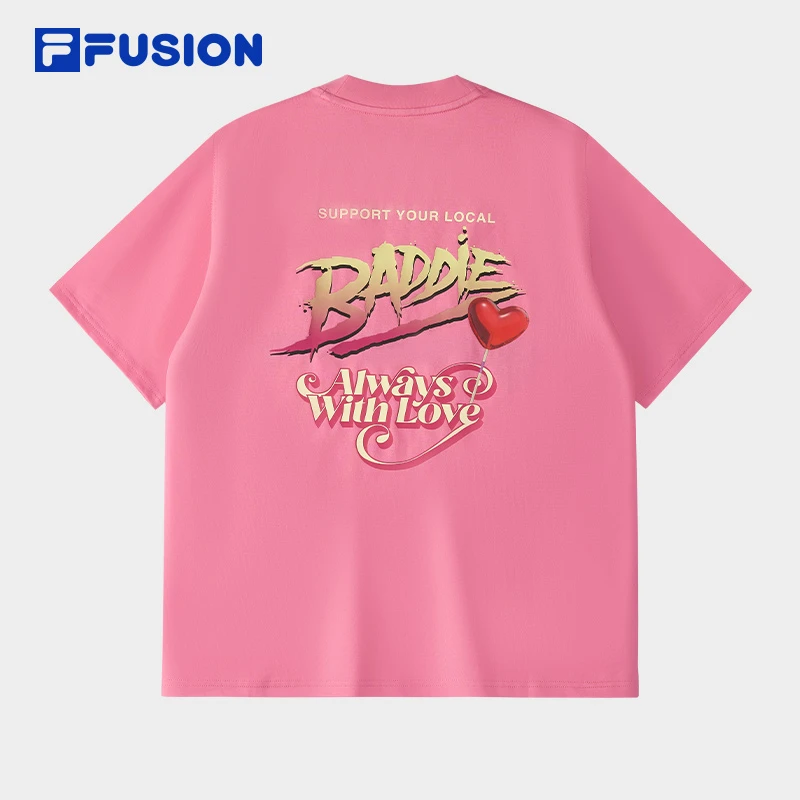 【流行浪漫潮流T恤】FILA斐乐情侣宽松时尚夏季纯棉短袖T11U523106