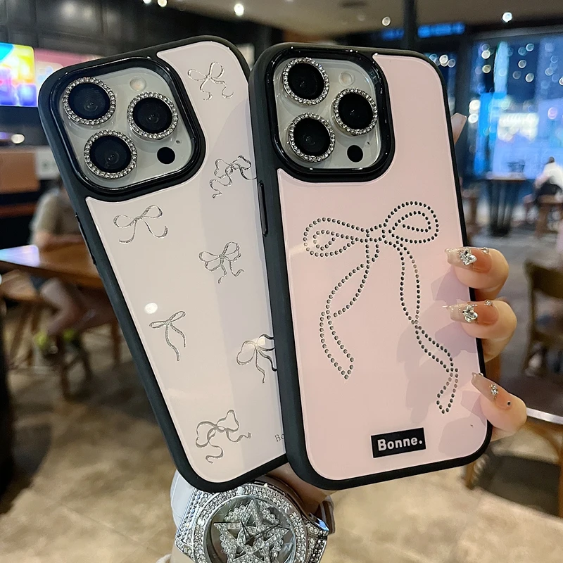 适用苹果系列iPhone16新款手机壳时尚个性波点结粉底半包大孔透气