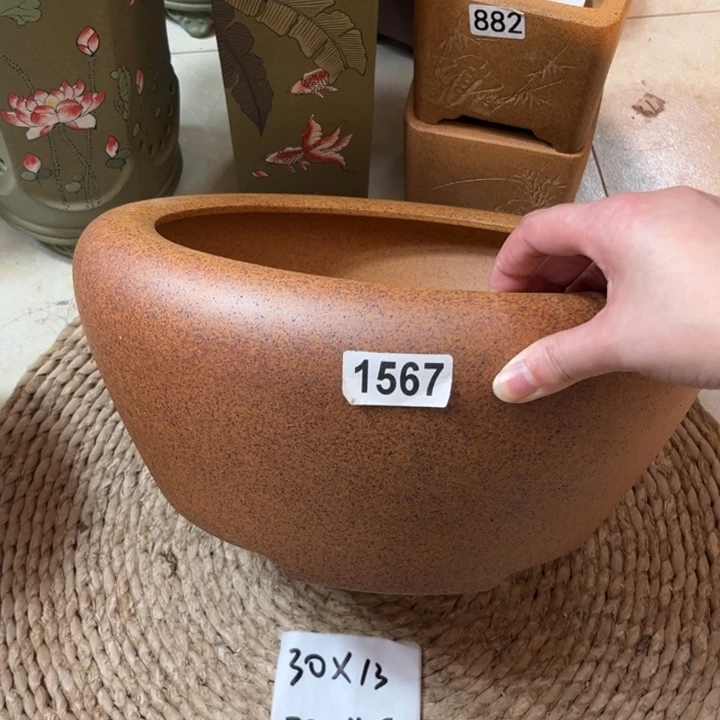 花盆紫砂  柴烧窑宝大窝口1567