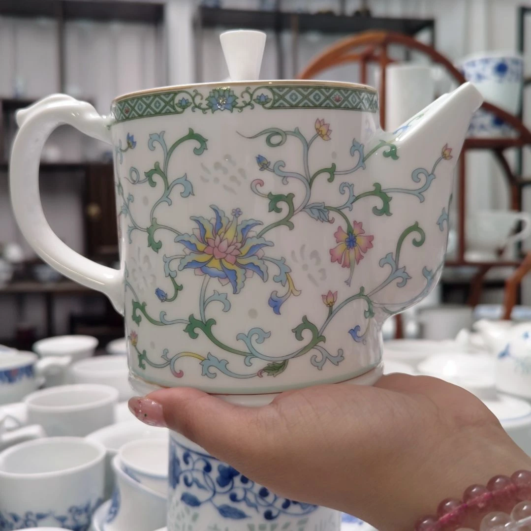 瓷丽丽花间咖啡壶一个800毫升