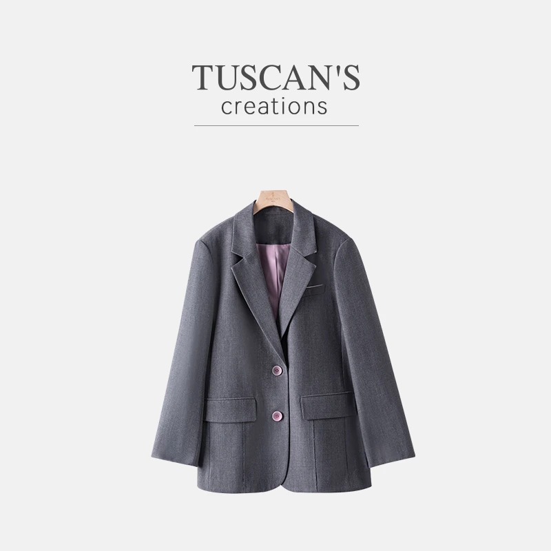 TUSCAN'S CREATIONS气质百搭宽松日常通勤女士西装外套时代集团