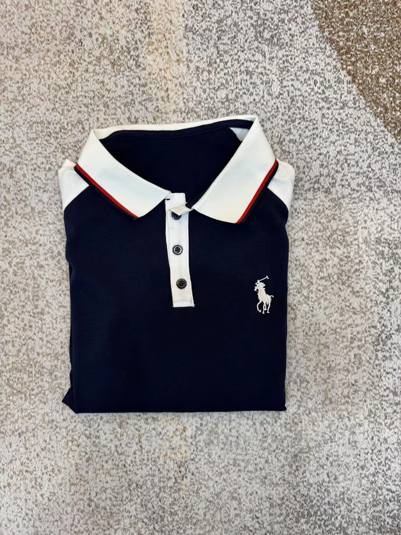 26号HY-(拉夫拼接polo)新款轻奢定制T恤TX70051
