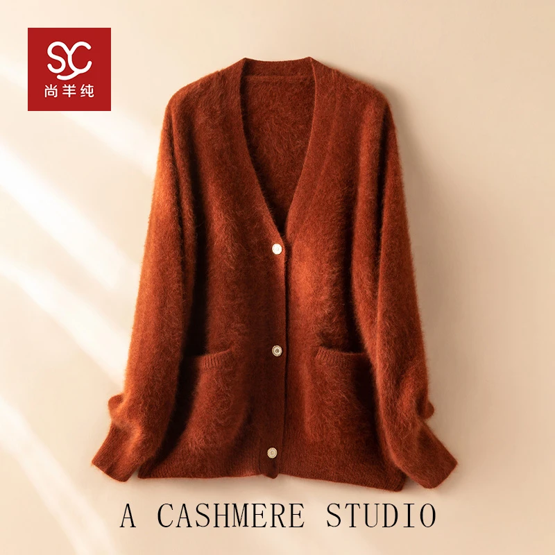 北美小动物之香格里拉经典v领加厚保暖外套女