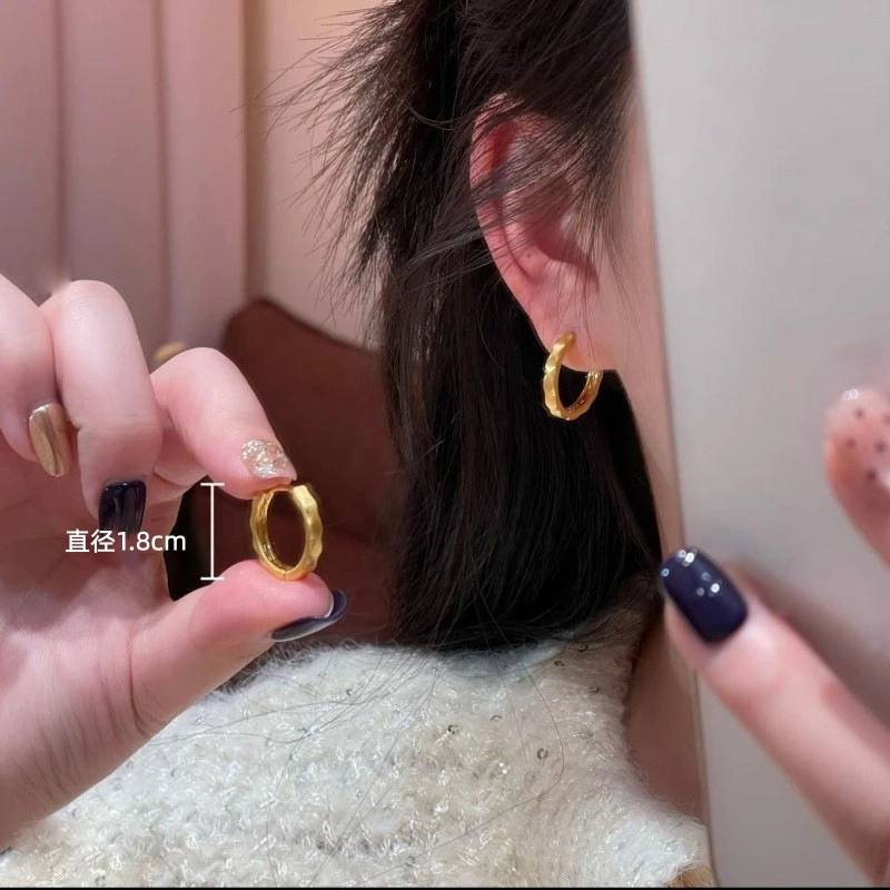 钛钢耳饰 简约轻奢不规则菱形圆形耳扣女气质精致小众高级感耳环