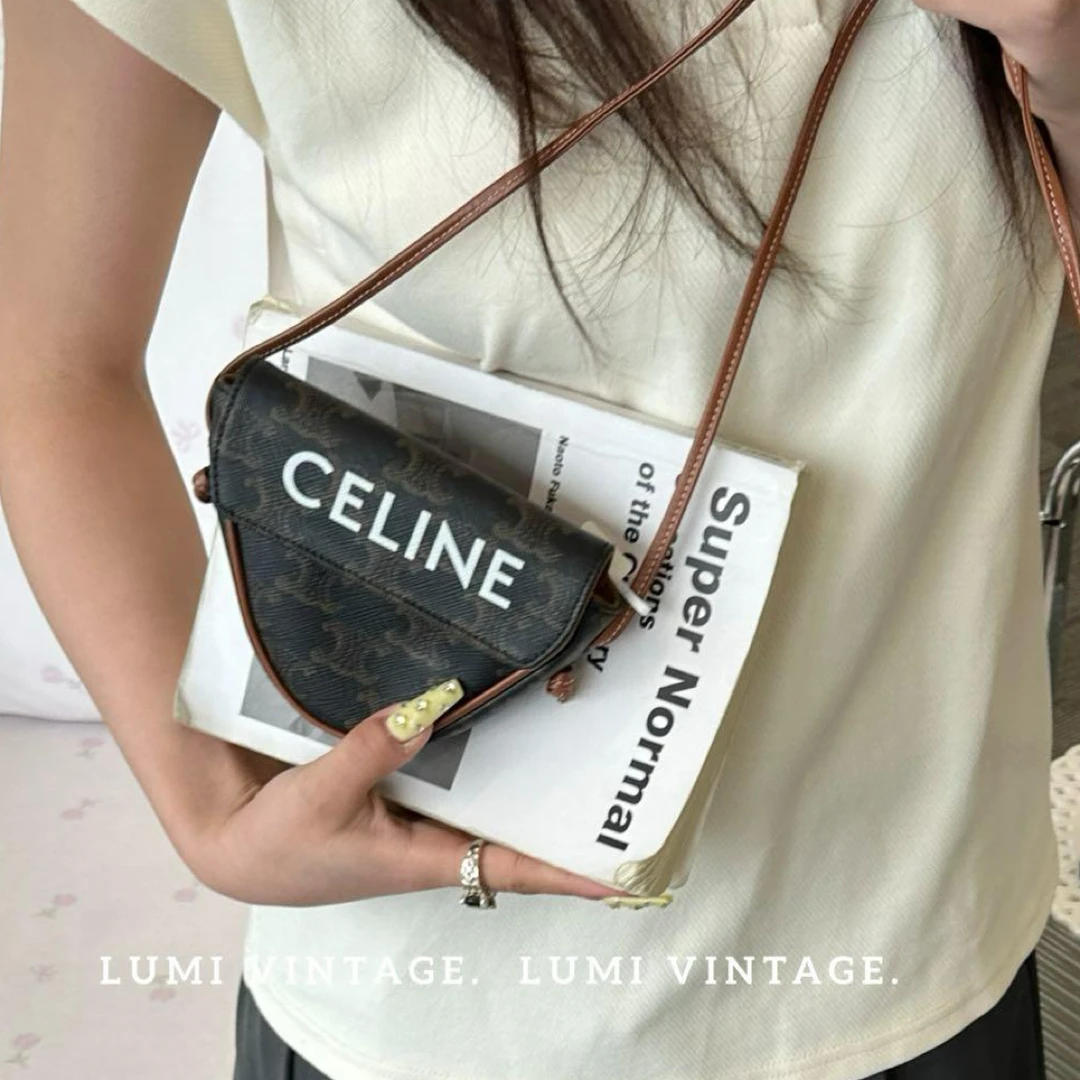 95新 Celine/思琳 Lumi包展-老花mini三角单肩包