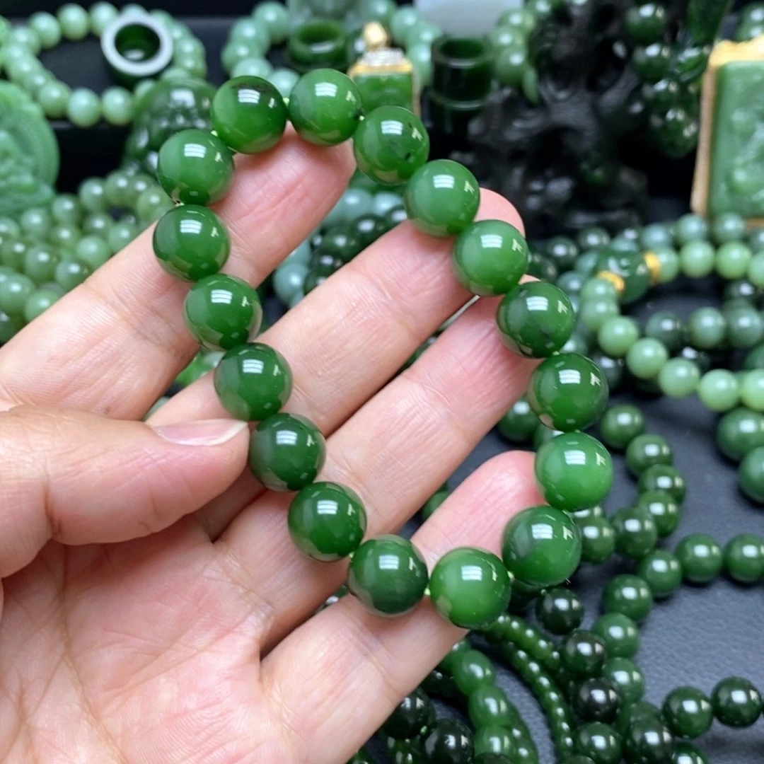 和田玉（碧玉）手串未镶嵌三****a
