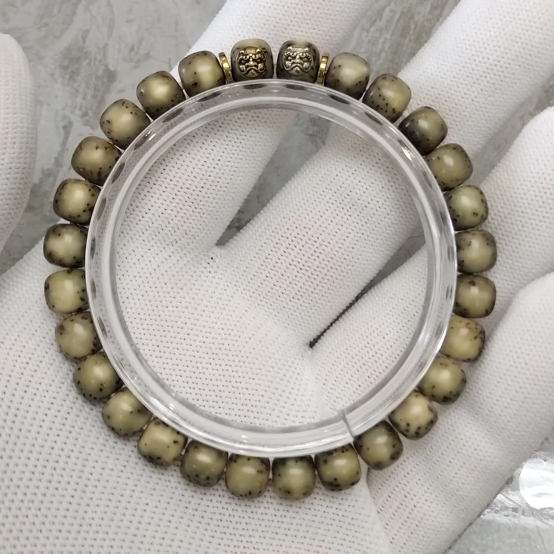 [宁至手作]8*7绿背河豚星月菩提手串，满满花青素，拍前联系客服