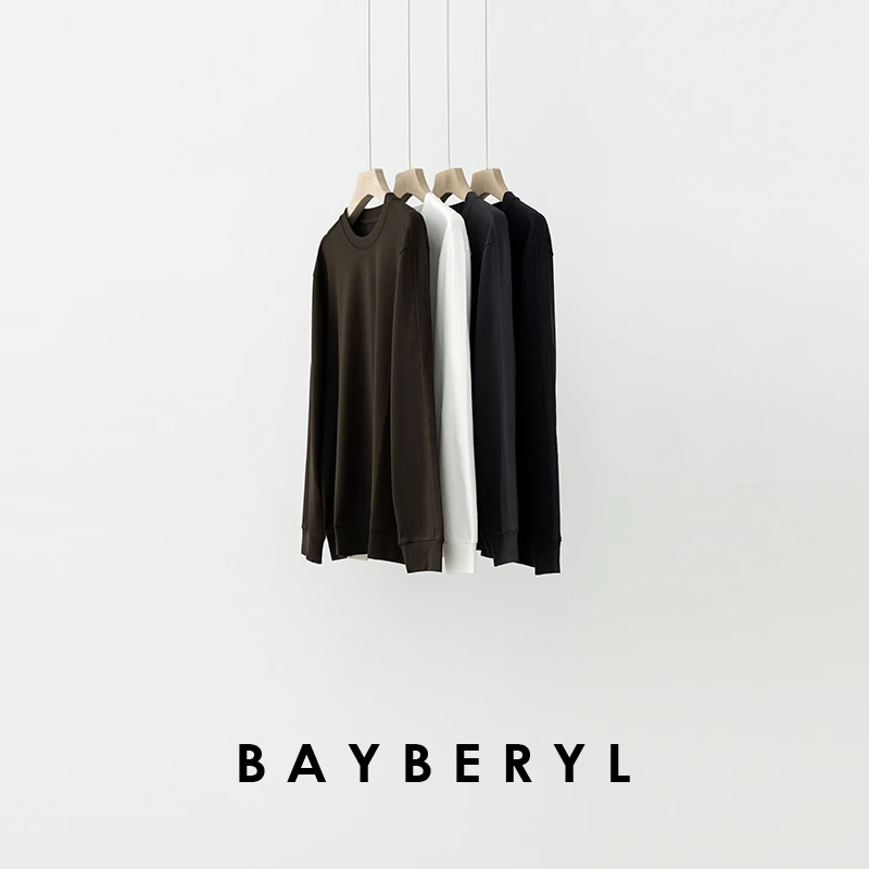 BAYBERYL老贝家属款抗菌圆领百搭休闲25秋长袖T恤9NT5H2224-8/23