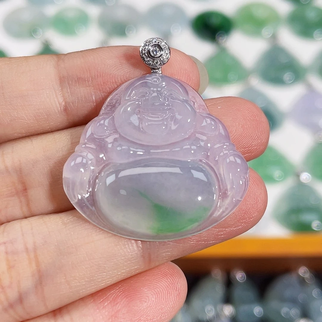 颈饰18K金镶嵌翡翠吊坠