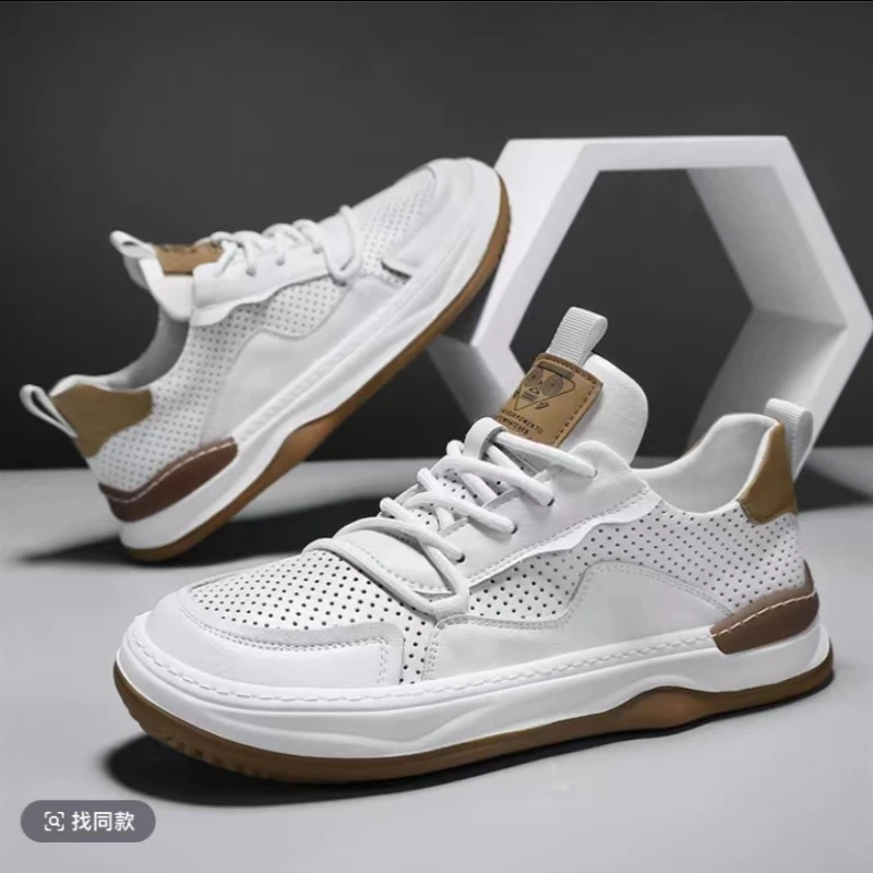 春秋季新款百搭休闲皮鞋厚底运动鞋子小白鞋板鞋男士跑步鞋学生鞋