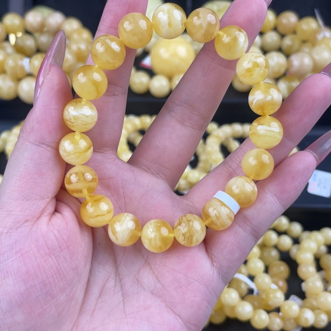 琥珀未镶嵌裸石微瑕金白11➕