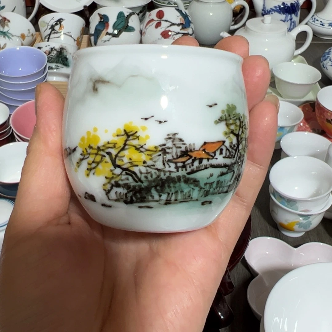 醴陵高温瓷手绘作品，80毫。称心