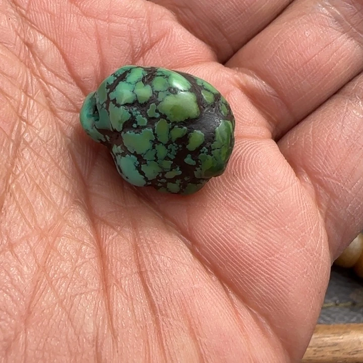 玻璃DIY藏弟出品，藏区老念珠配饰锁骨绿色