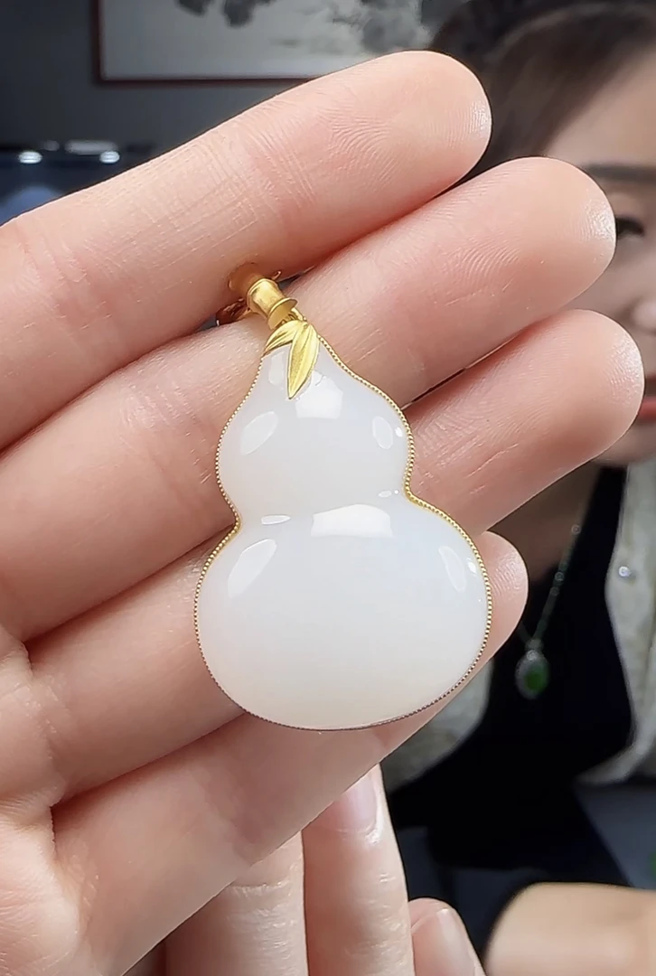 和田玉吊坠18k不含链