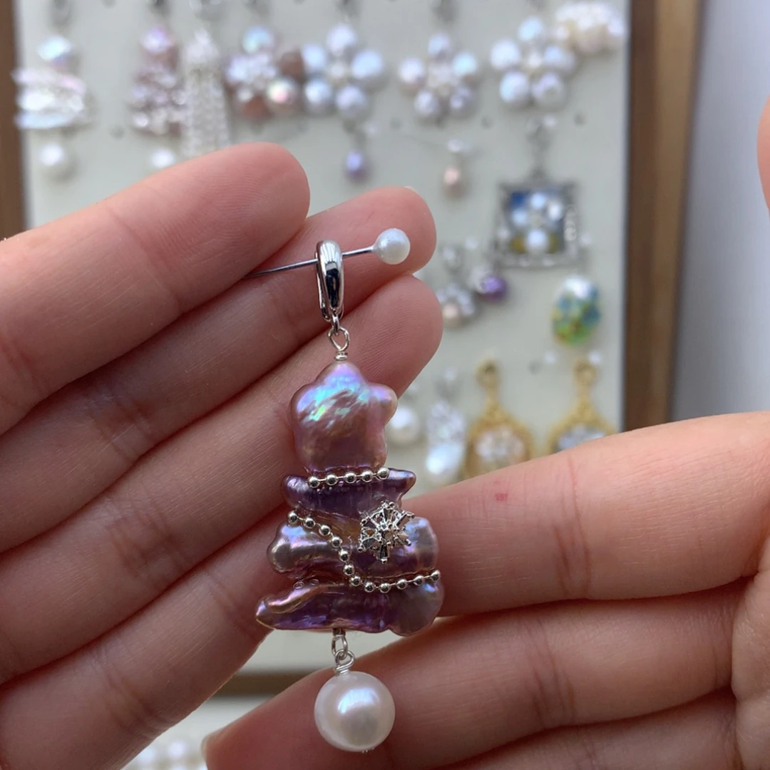 淡水珍珠吊坠合金