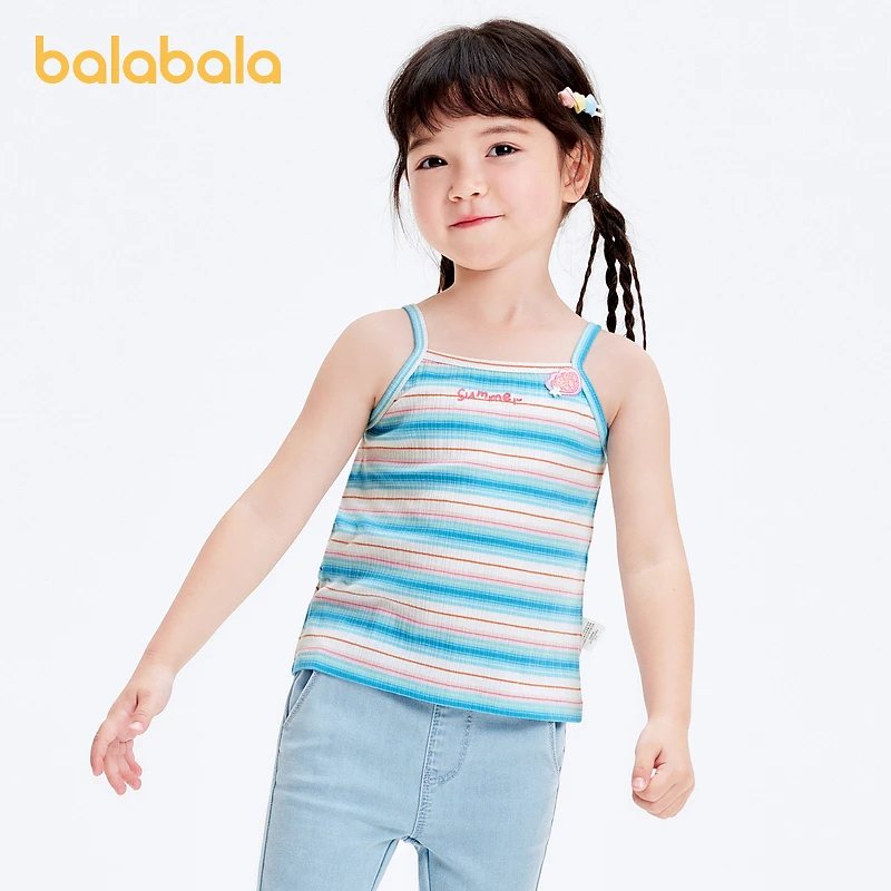 【海昌海洋公园系列】巴拉巴拉童装儿童背心女童吊带条纹夏装内搭
