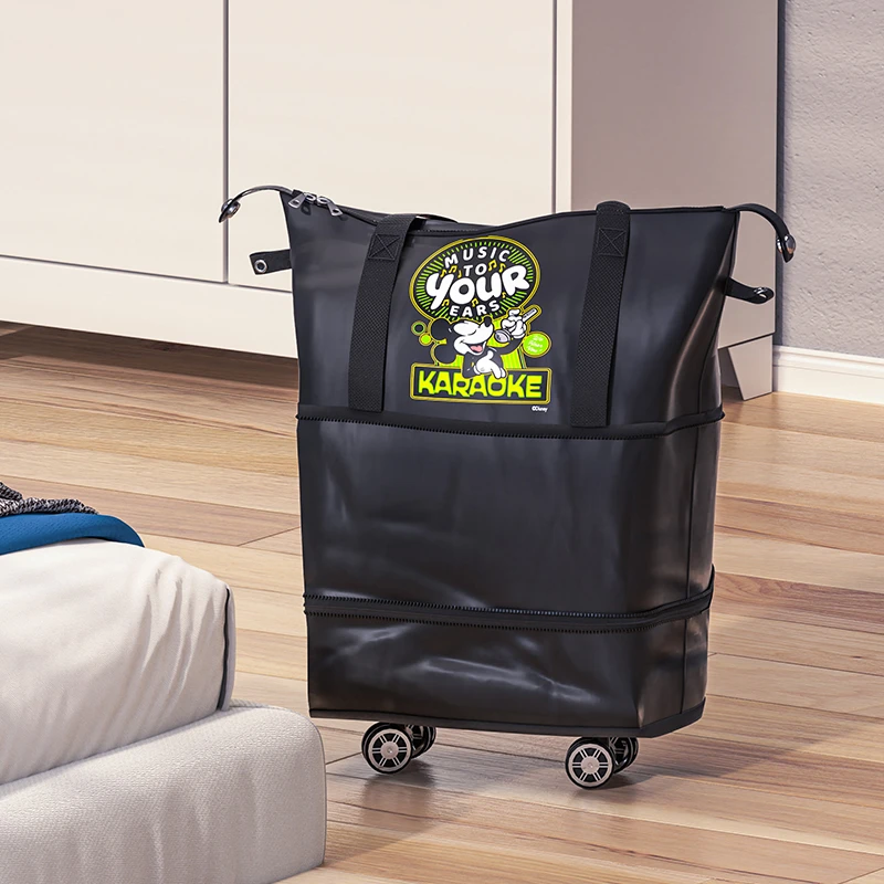 迪士尼旅行包超大容量手提行李包带滑轮万向轮折叠收纳包