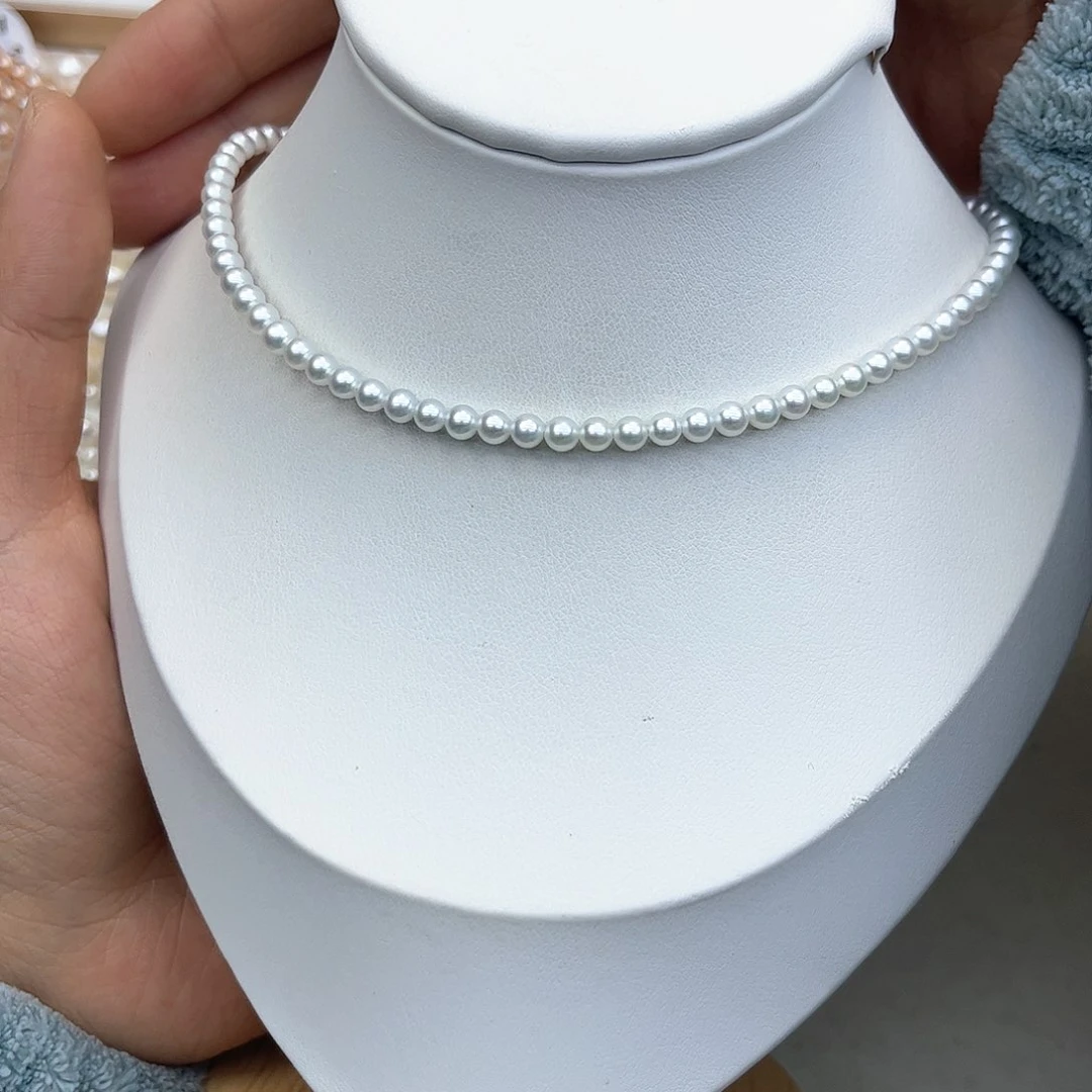 淡水珍珠颈饰18K金镶嵌