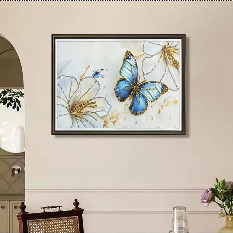 [喜宅家艺]Q181蝴蝶餐厅温馨奶油风饭厅挂画卧室房间软装艺术挂画