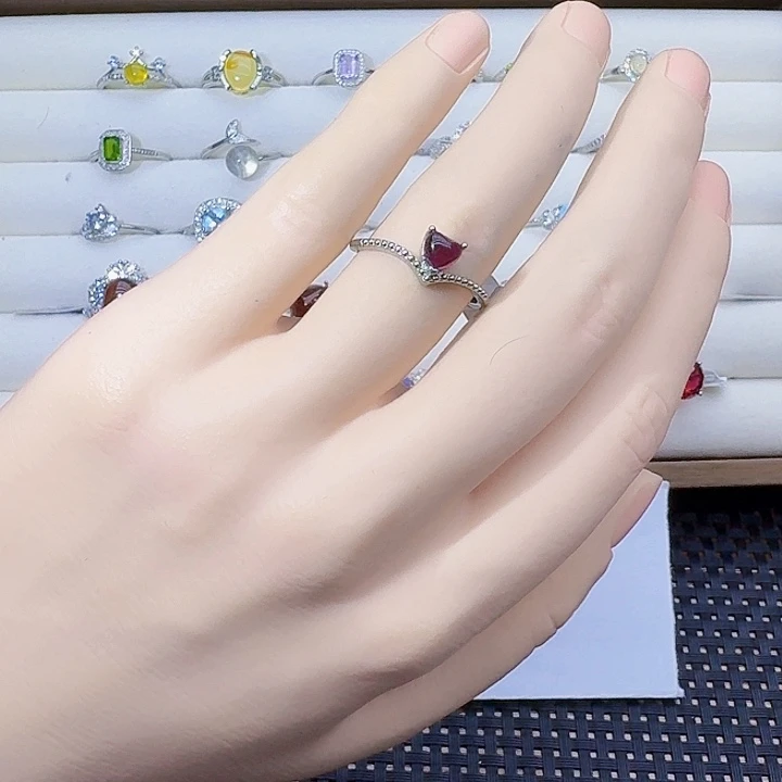 托帕石戒指银S925镶嵌