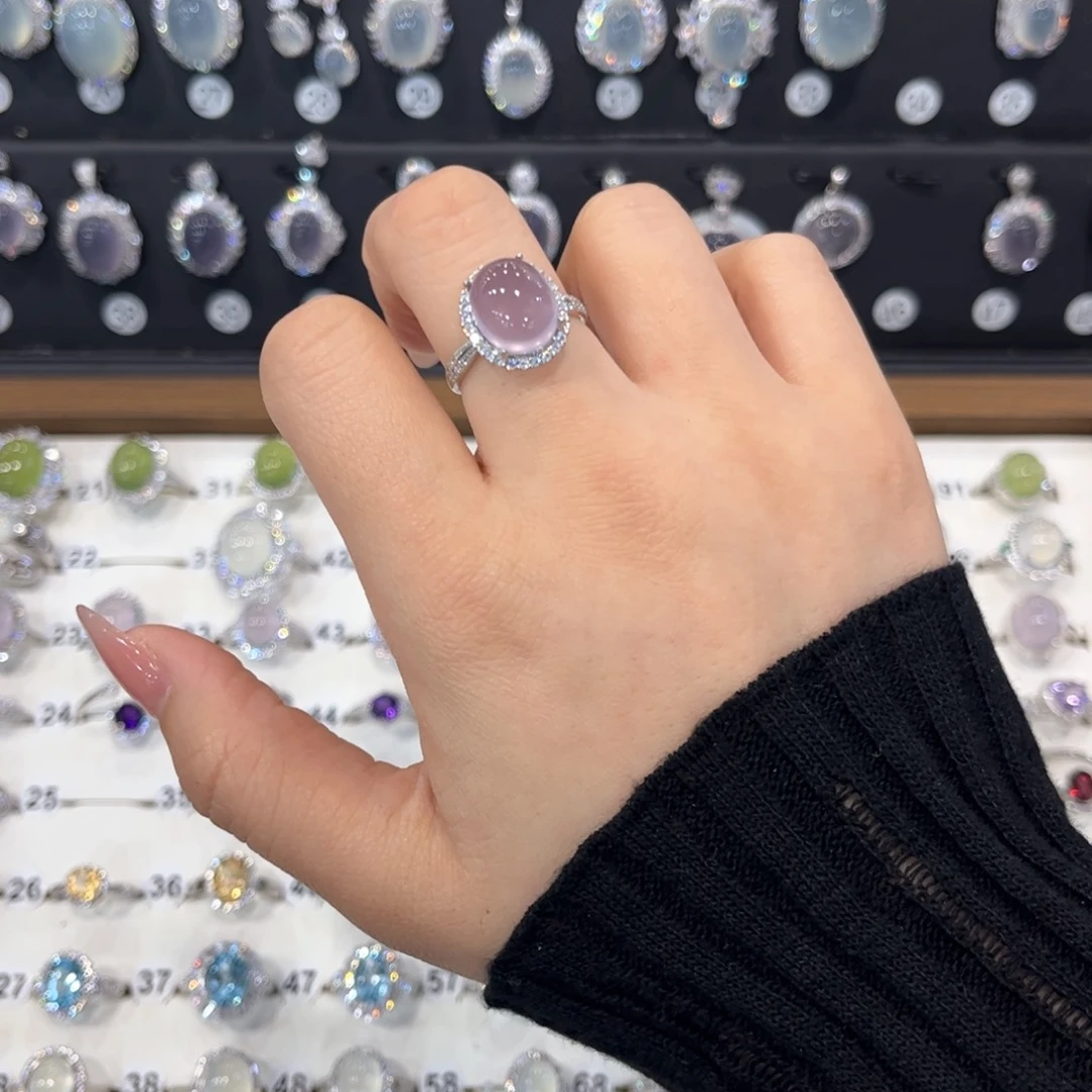 茉***茶戒指萤石银S925镶嵌