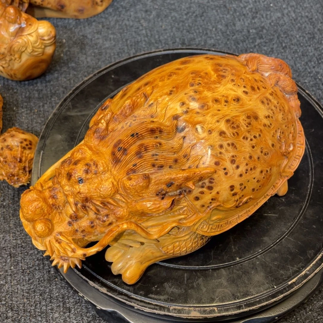 柏木（崖柏）太行精品陈化黄金底满留疤龙龟摆件