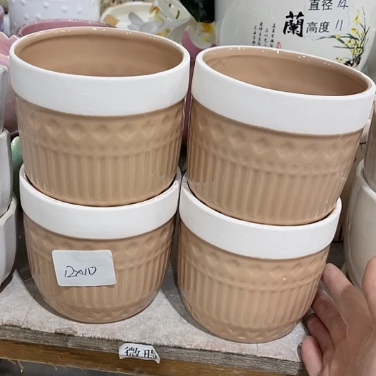 多肉绿植陶瓷花盆9.9包邮，有孔
