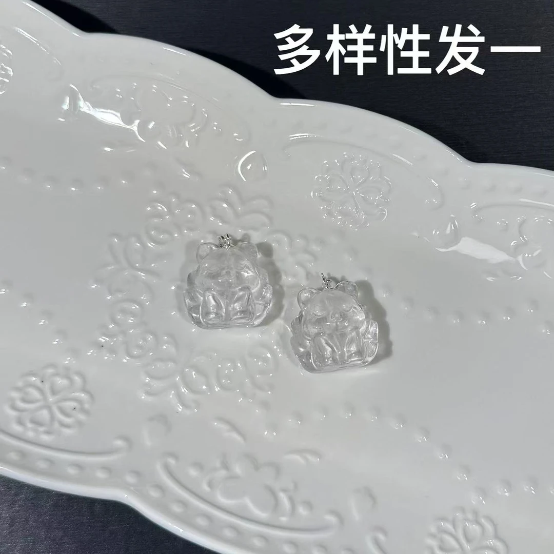 天然白水晶九尾狐DIY挂件手链手串多样性发一O295