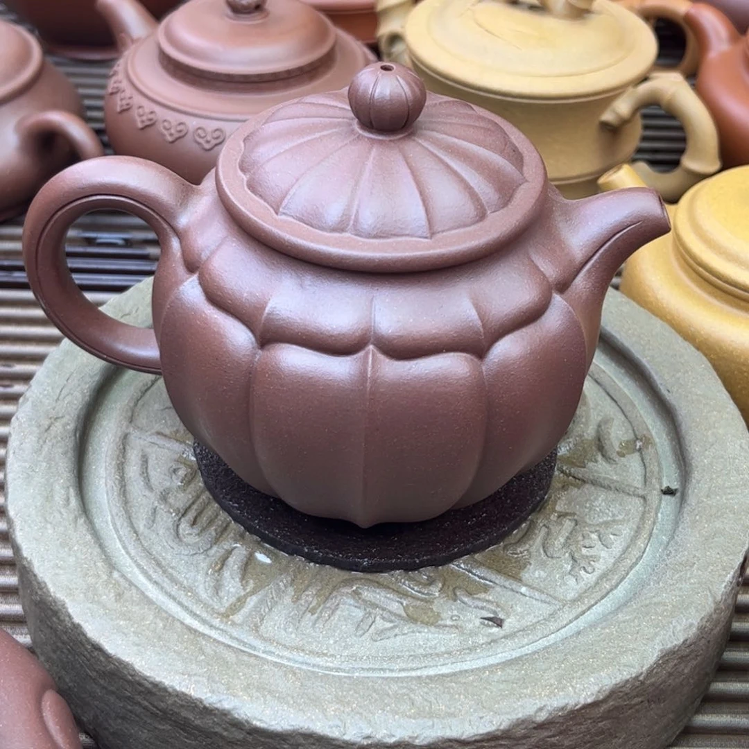 紫砂茶壶精纹 紫泥 320c