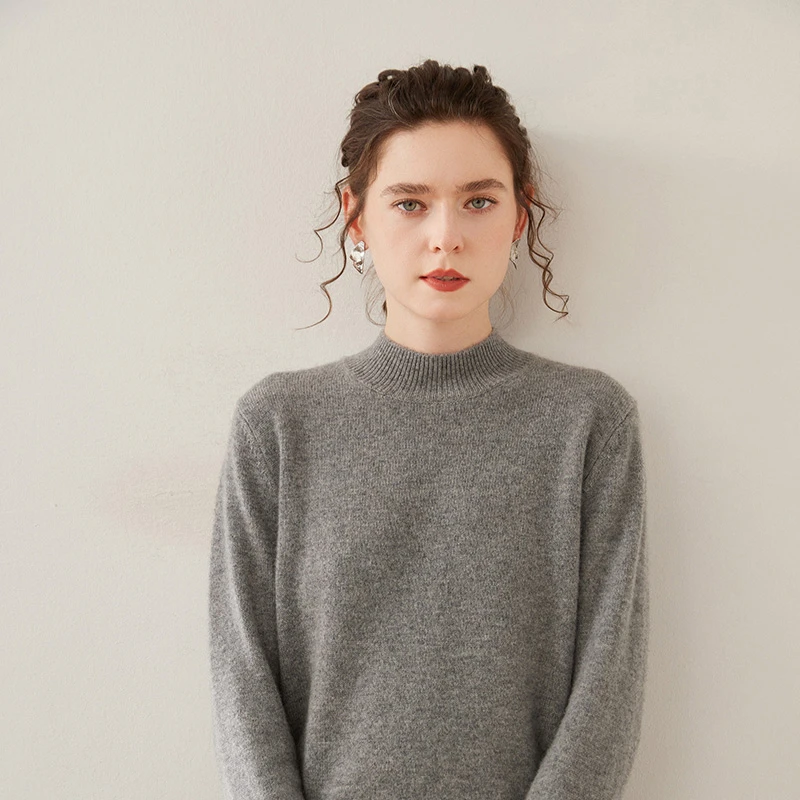 捡漏加厚半高正肩山羊绒衫