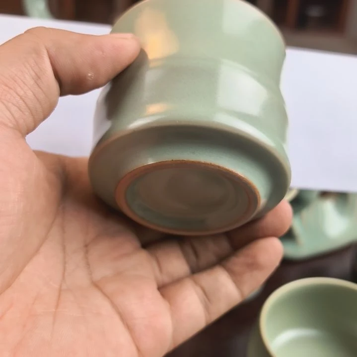 汝州原产地原矿仿古手工竹节杯微微瑕