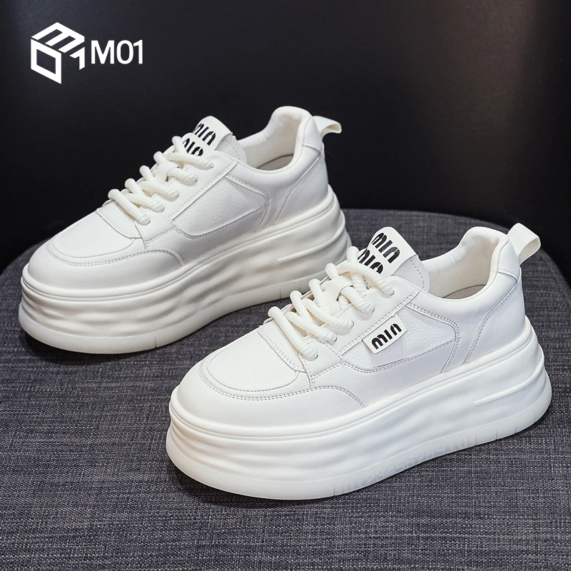 M01小白鞋女2025春季新款女鞋百搭爆款增高厚底松糕休闲运动板鞋