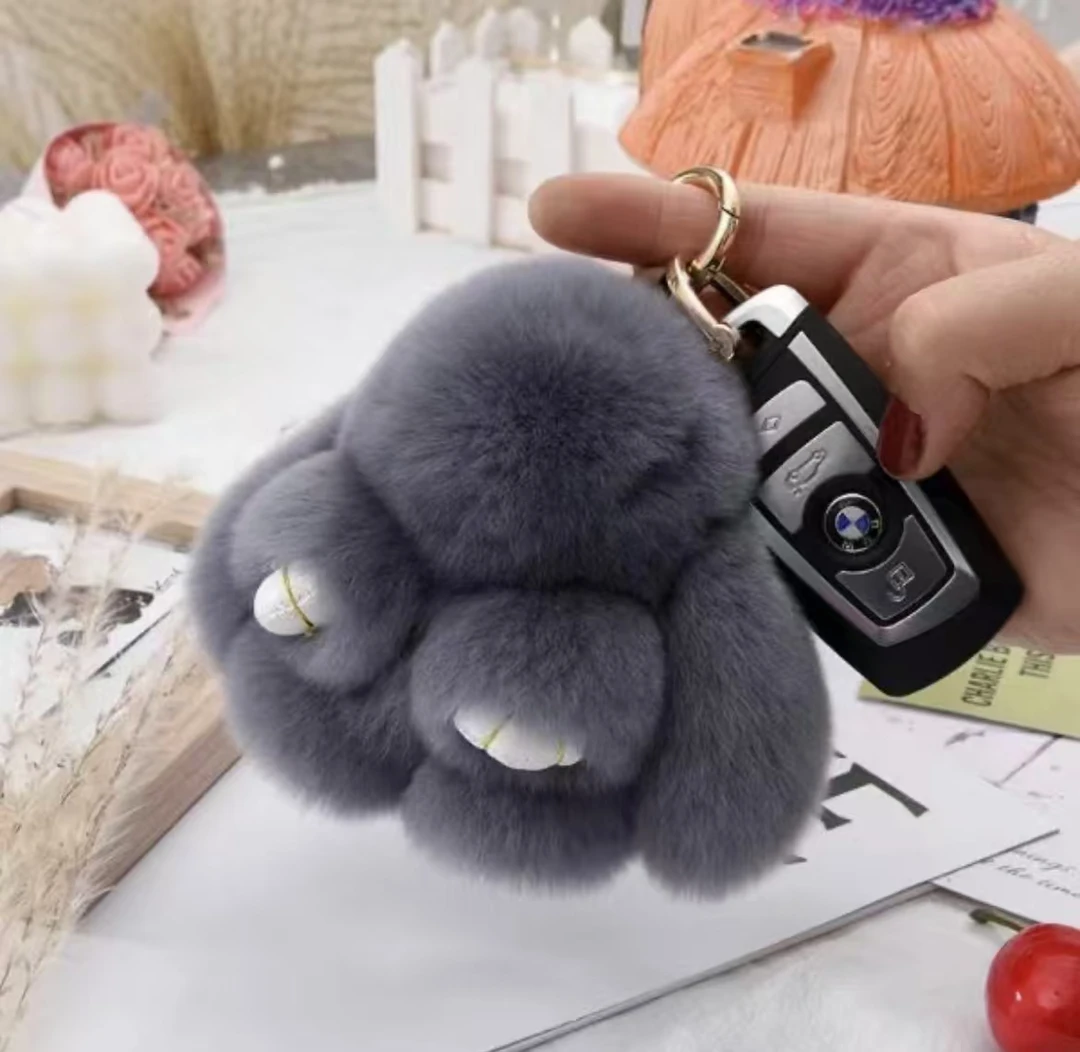 小兔子可爱毛绒玩具公仔包包挂件獭兔汽车钥匙扣装死兔正版獭兔毛