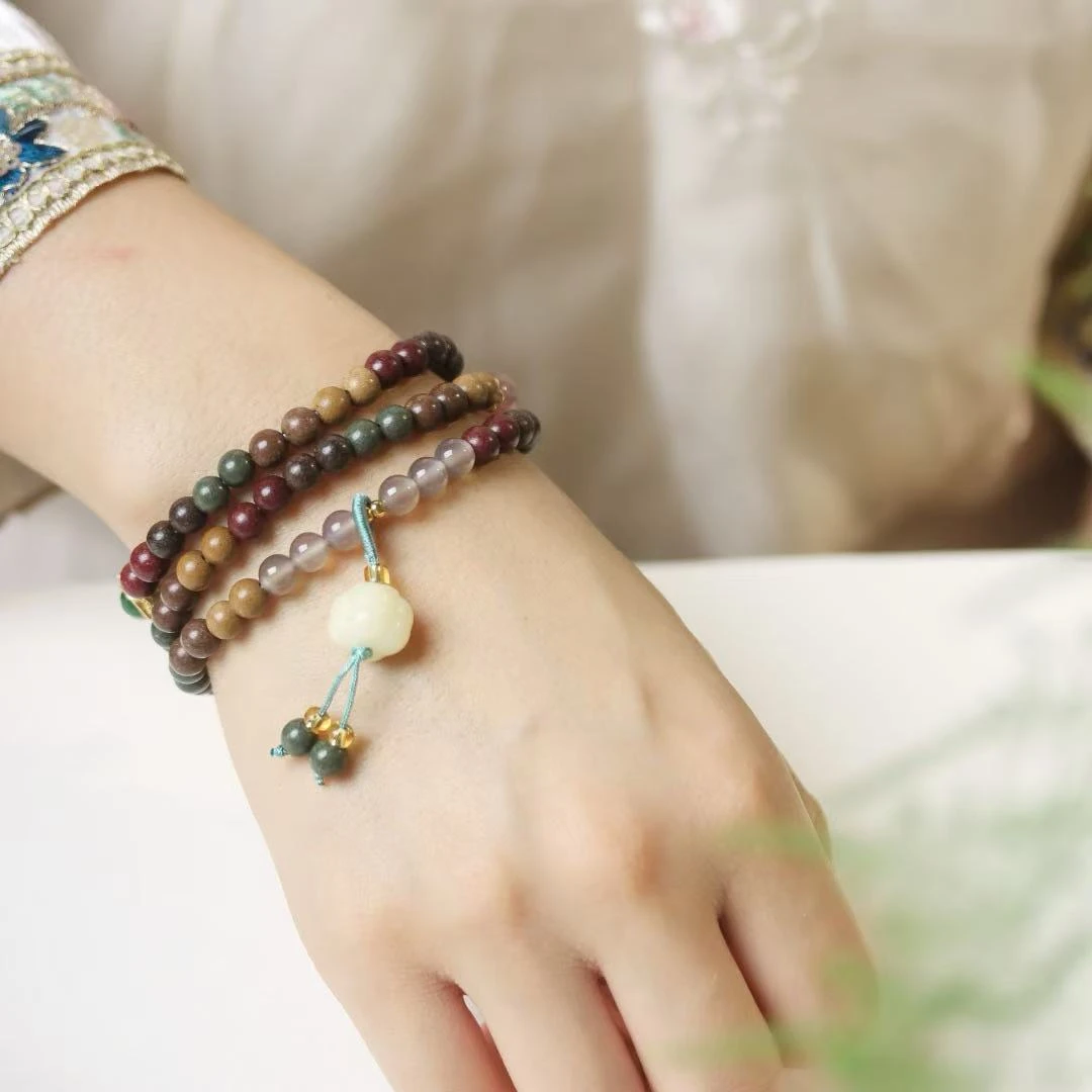 五行合香珠手串天然中药手工制作古法药香珠多圈手链饰品助眠