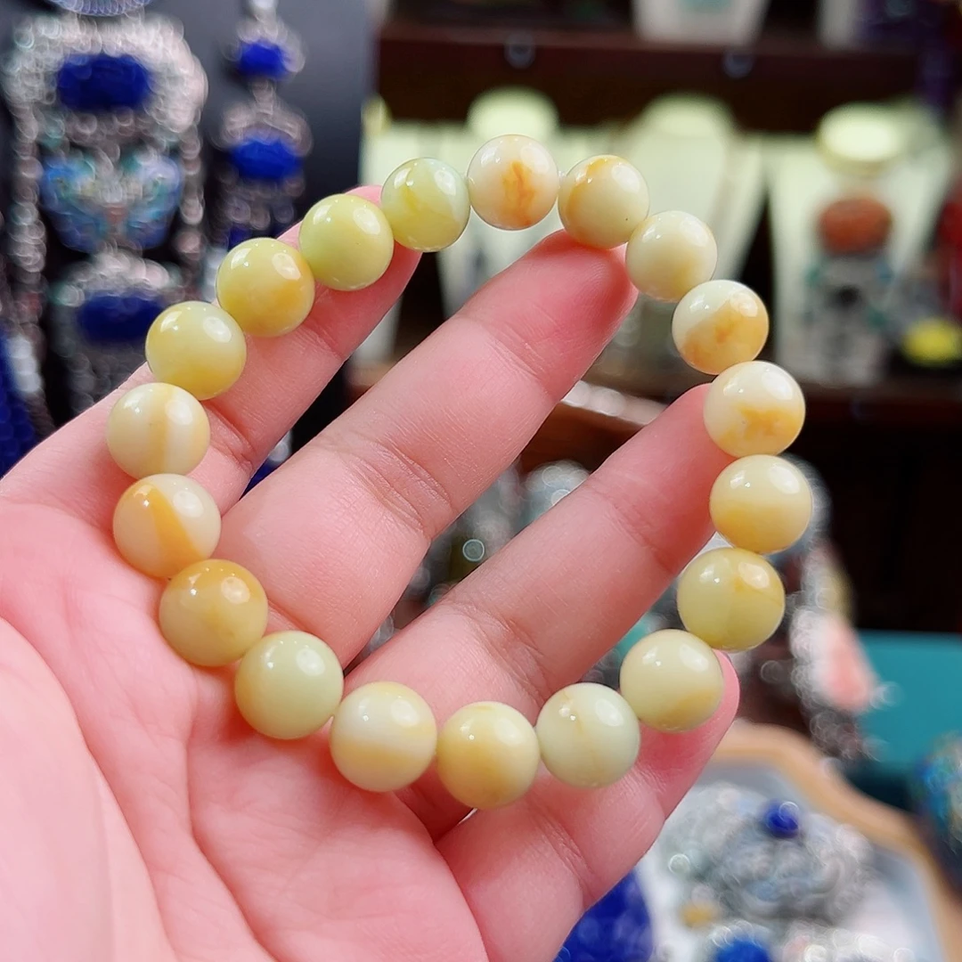 银S925镶嵌石英质玉手链国风