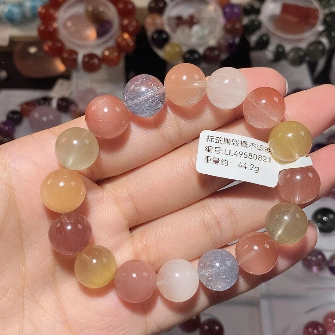 水晶手链未镶嵌彩兔毛手链12.5