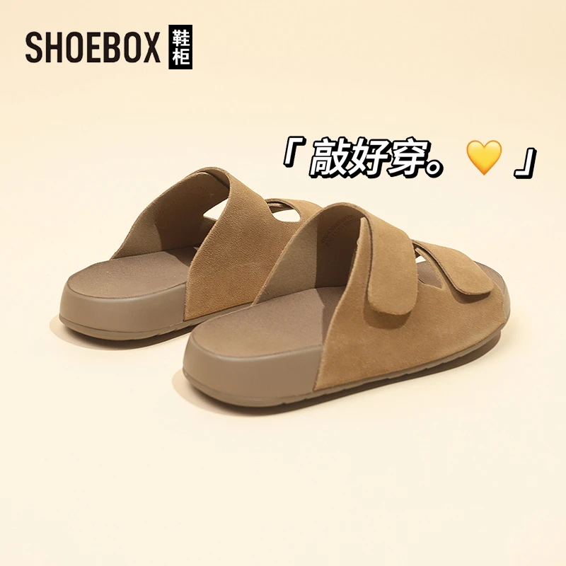 SH0EBOX鞋柜软底拖鞋女夏季勃肯凉鞋2025新款外穿厚底半拖女款