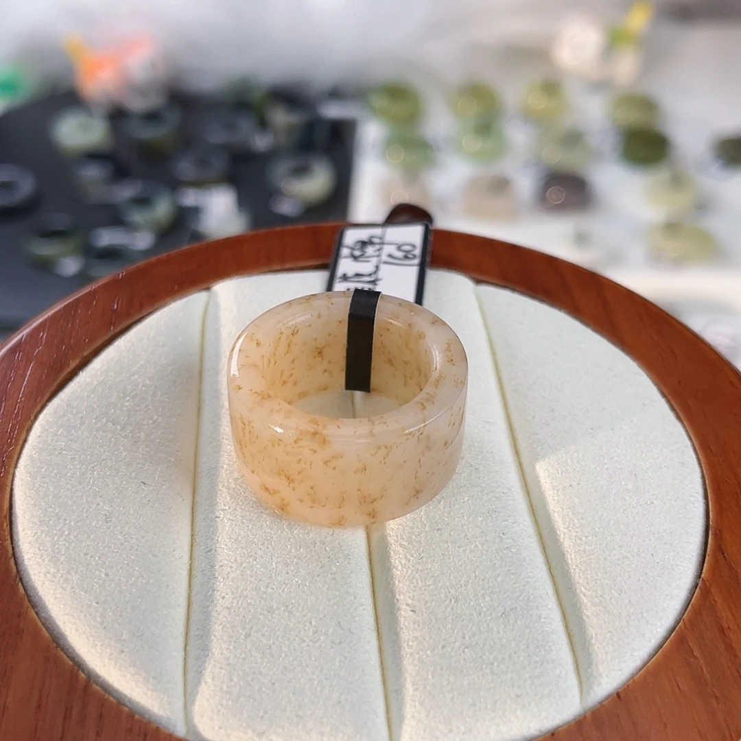 来***狐和田玉未镶嵌戒指k29 金桂花糖直切17.2