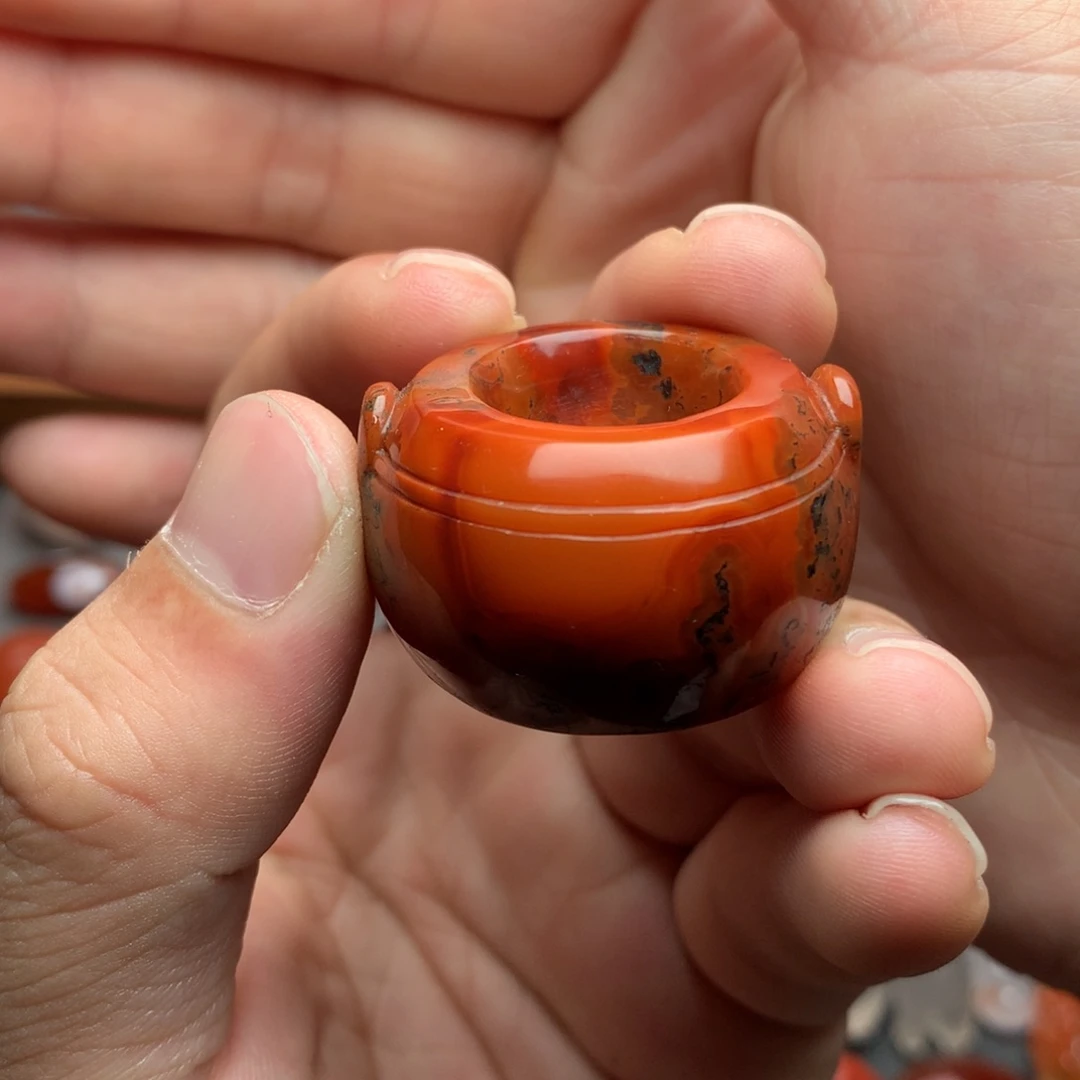 南红玛瑙未镶嵌1茶花翎老南红香炉